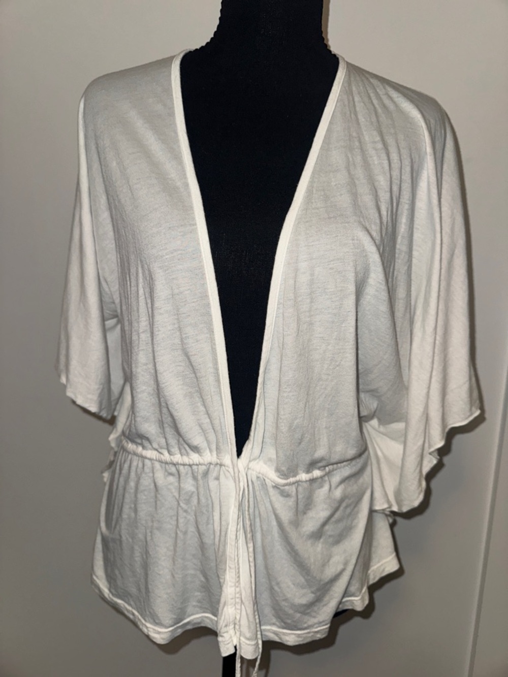 Ella Moss White Open-Front Drawstring Waist coverup